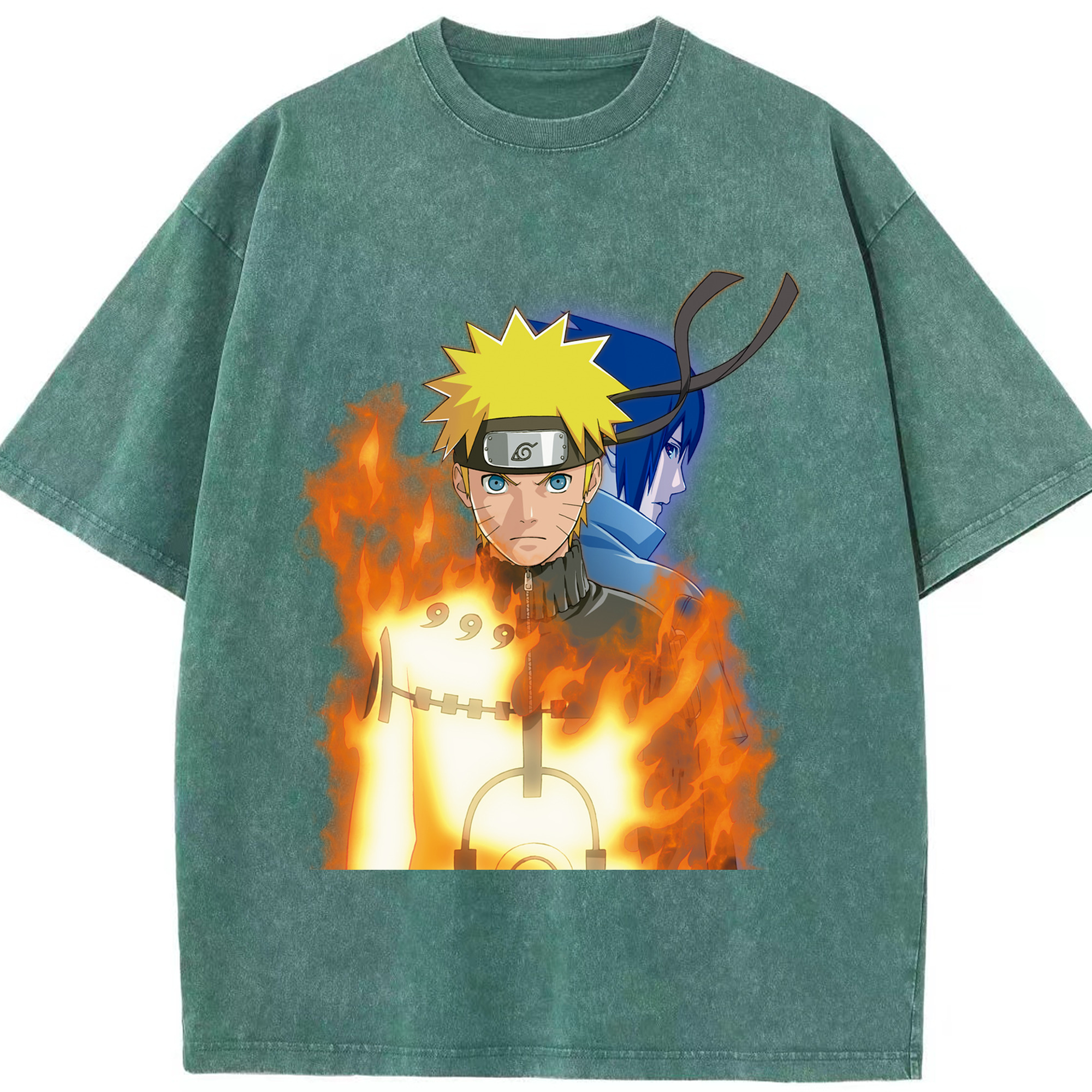 （画像用） NARUTO -ナルト- うずまき ナルト Uzumaki Naruto 綿100% ヴィンテージ風 半袖Tシャツ（フロントプリント）